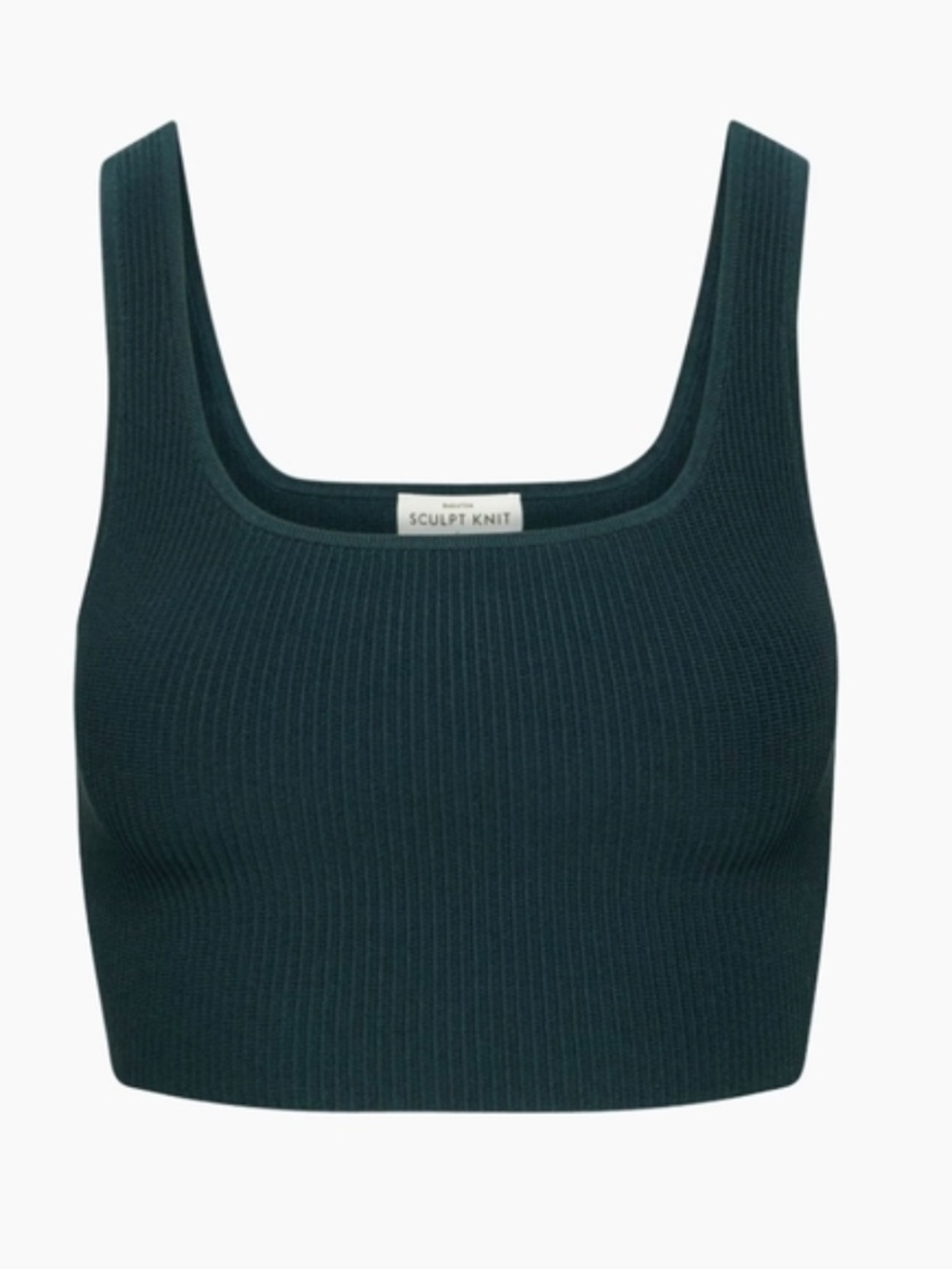 Aritzia Babaton Sculpt Knit Cropped Tank (XXS, Emerald Green & Pink Clay)